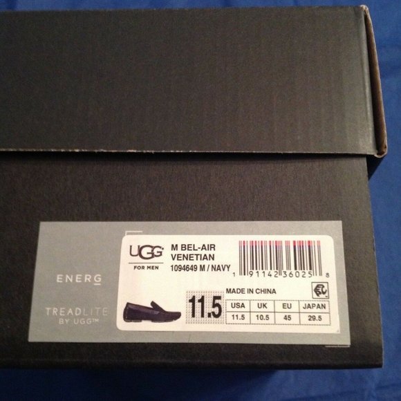 UGG Men\'s Bel-Air Venetian Navy Suede Loafers 11.5M -  New in Box main image 5